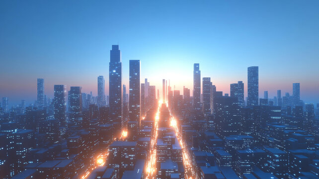 梦幻都市的黎明景象