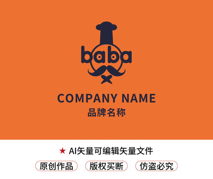 厨师餐饮父亲爸爸标志