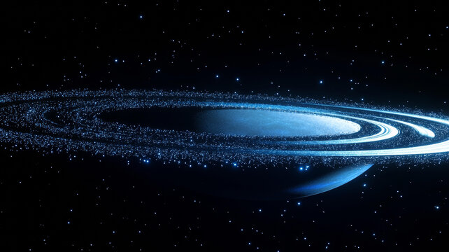宇宙星系中的环形行星抽象艺术