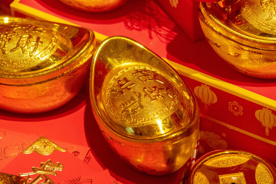 中国新年春节红色装饰喜庆元素节日氛围背景