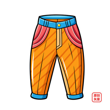 矢量插图衣服休闲裤