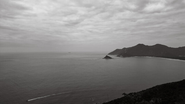 国风水墨海岸山水
