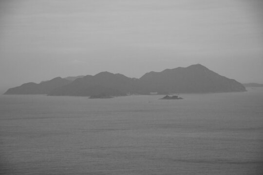 国风水墨海岸山水