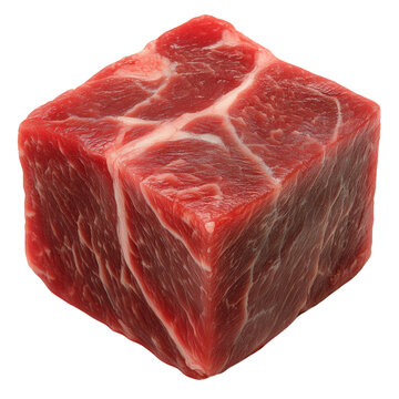 [免抠素材]新鲜方形牛肉块特写