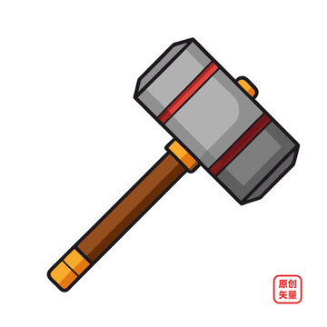 矢量插图五金工具锤子
