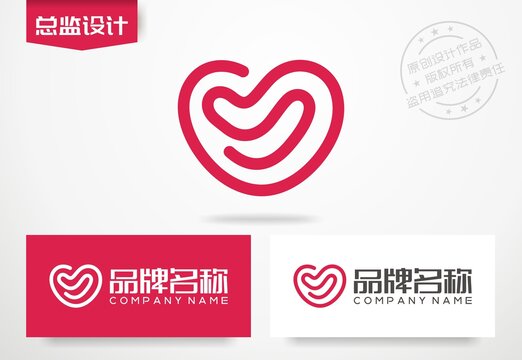 爱心logo公益心形标志