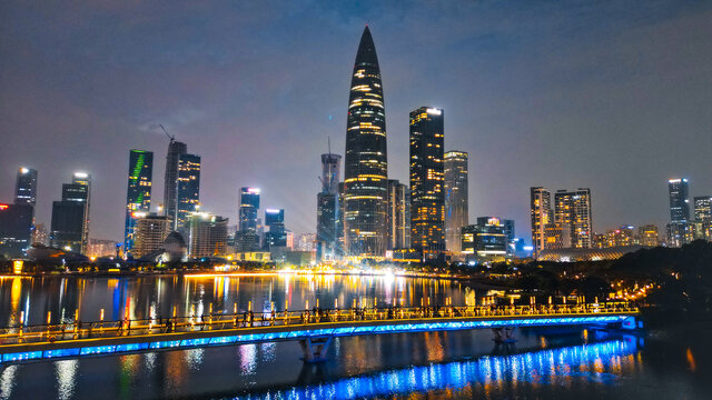 深圳人才公园后海大桥夜景