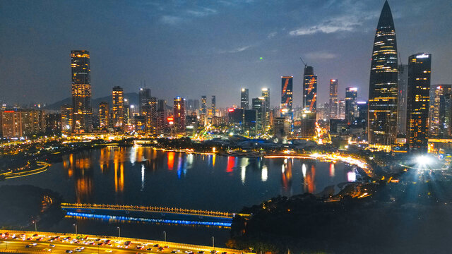 深圳人才公园后海大桥夜景