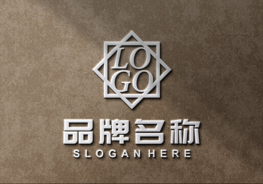 泥墙PVC雕刻logo样机