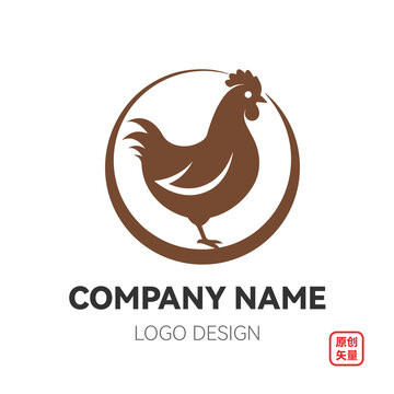 矢量动物母鸡logo标志