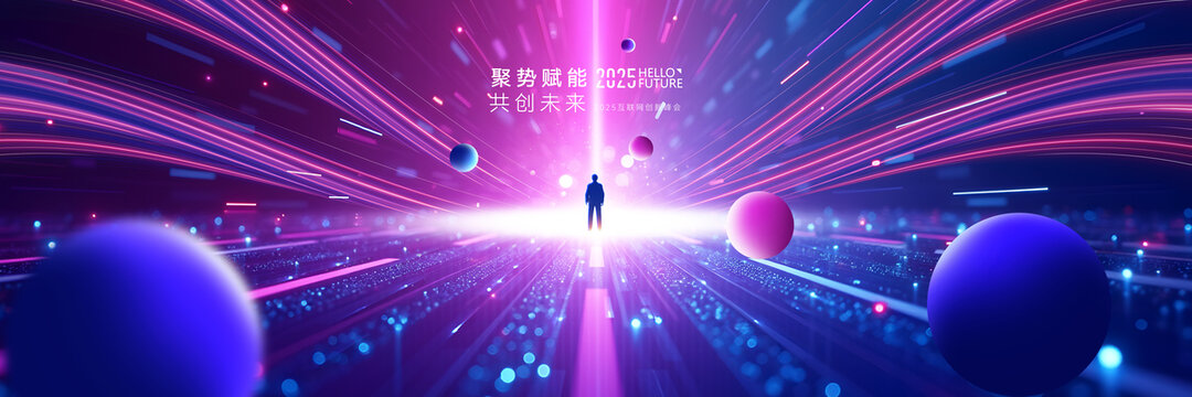 紫色年会背景