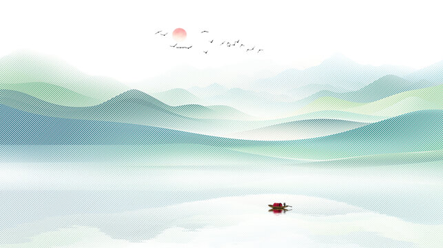 新中式山水装饰画