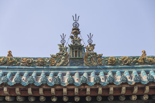 晋祠圣母殿顶部装饰