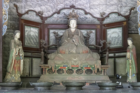 晋祠圣母殿圣母彩塑