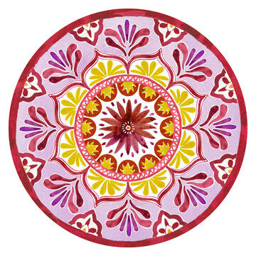 红色系墨西哥风花图