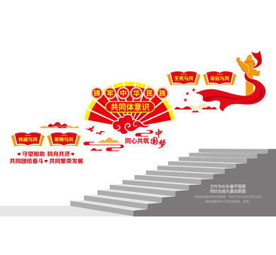 铸牢中华民族共同体意识楼梯墙