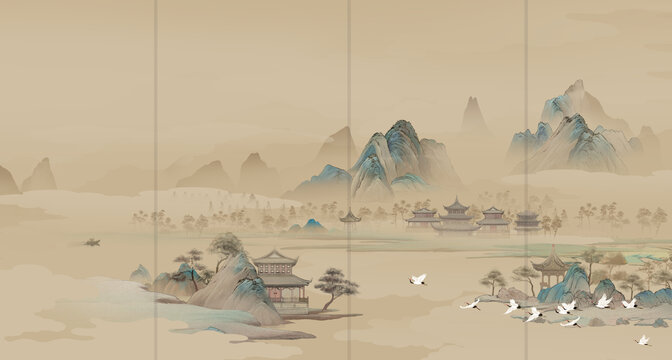 千里江山屏风图