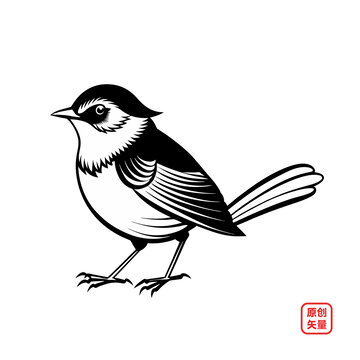 矢量插图动物剪影小鸟