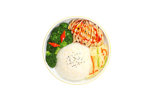 香辣鸡丝盖饭