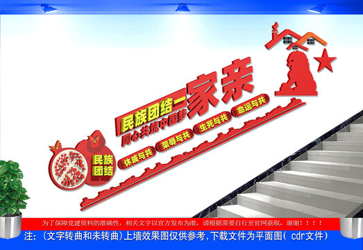 民族团结楼梯文化墙