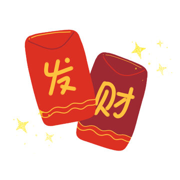 发财红包插画