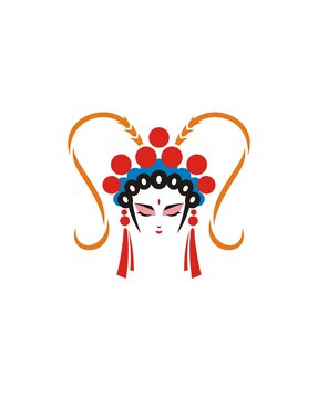 卡通穆桂英头像矢量图