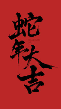 蛇年手写字设计