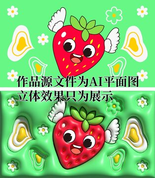 没有烦恼膨胀风插画壁纸