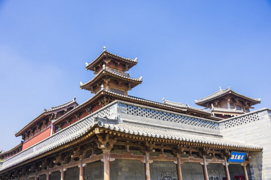晋祠公园建筑一角