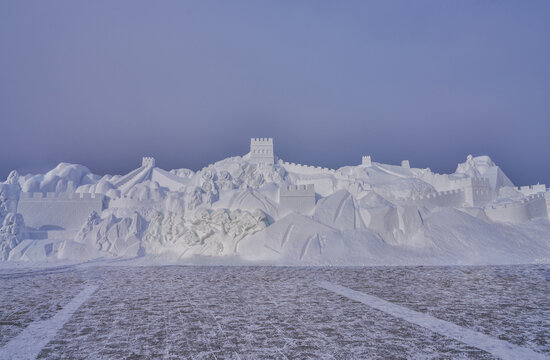 大型雪雕长城