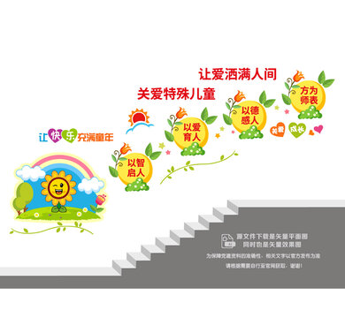 特殊教育文化阶梯墙