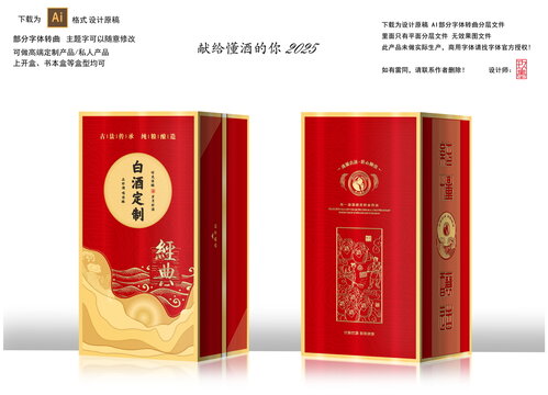 白酒包装经典红