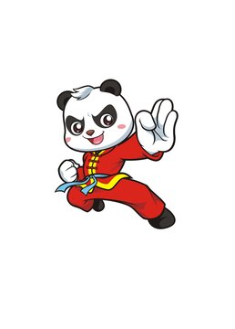 卡通可爱功夫熊猫形象矢量图