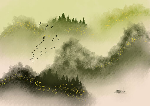 水墨山水画