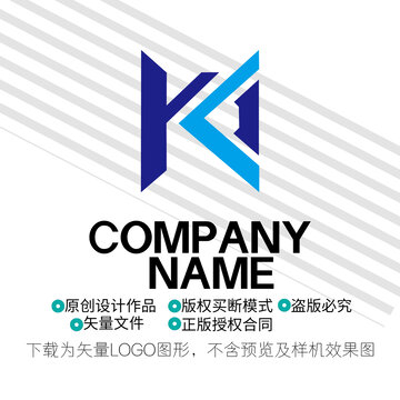 KH字母logo