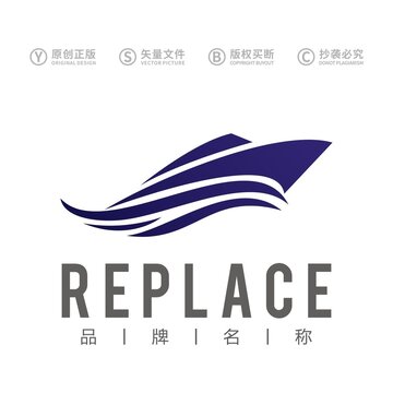 轮船线条标志