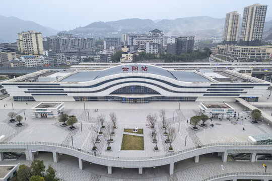 重庆市云阳县高铁站航拍