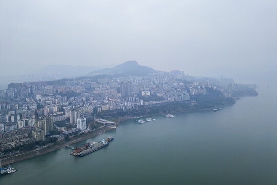 重庆市云阳县全景鸟瞰航拍