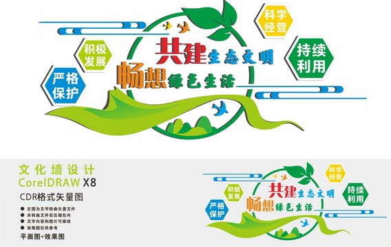 生态环境文明建设文化墙