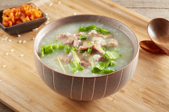 青菜瘦肉粥