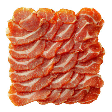 [免抠素材]白底熏肉片摆盘