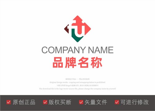 FU字母方形logo标志