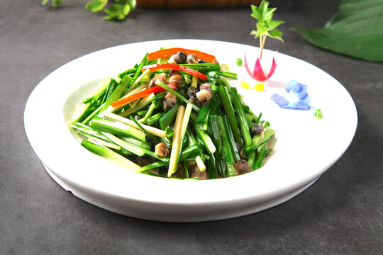韭菜炒螺肉
