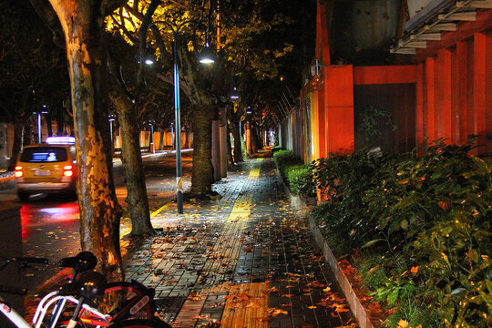 上海街道夜景