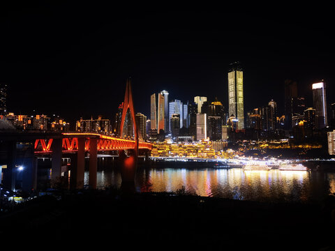 重庆千厮门大桥夜景