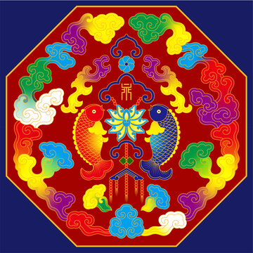 吉庆有鱼春节喜庆传统花纹