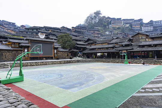 西江千户苗寨蓝球场