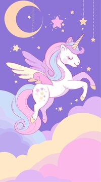 梦幻独角兽印花