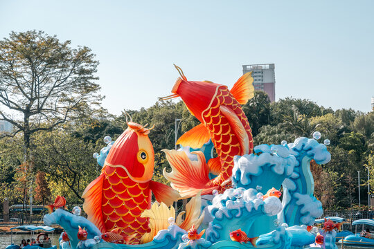 广州新春灯会锦鲤造型花灯