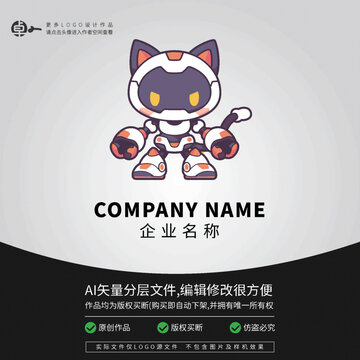 LOGO科技猫卡通机器人